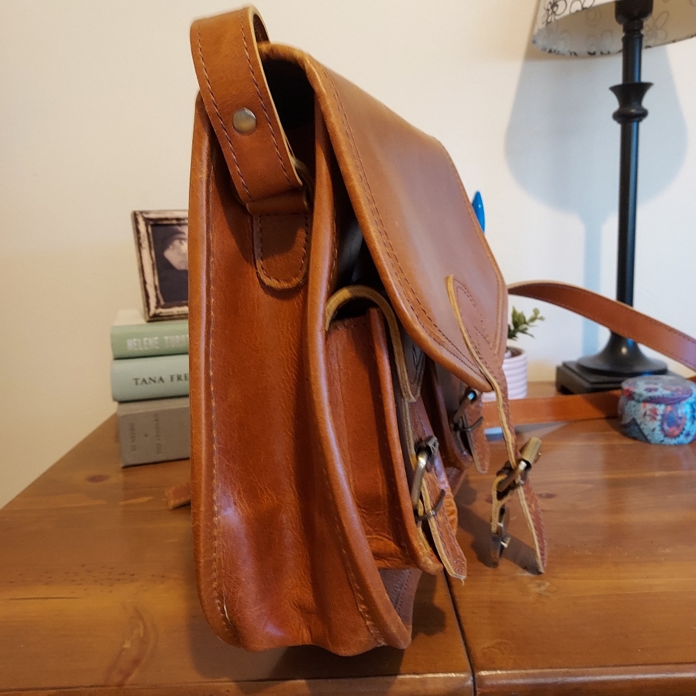 Vintage Leather Satchel Bag - Picture 6 of 8